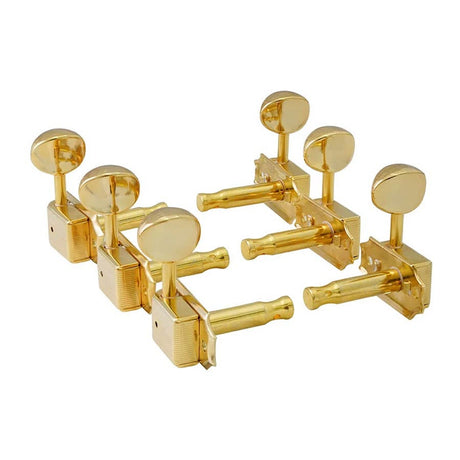 Hosco Japan H-20332GSVTR machine heads for guitar, 3xL+3xR, Vintage Tone Revival Series, gold oval button, gold