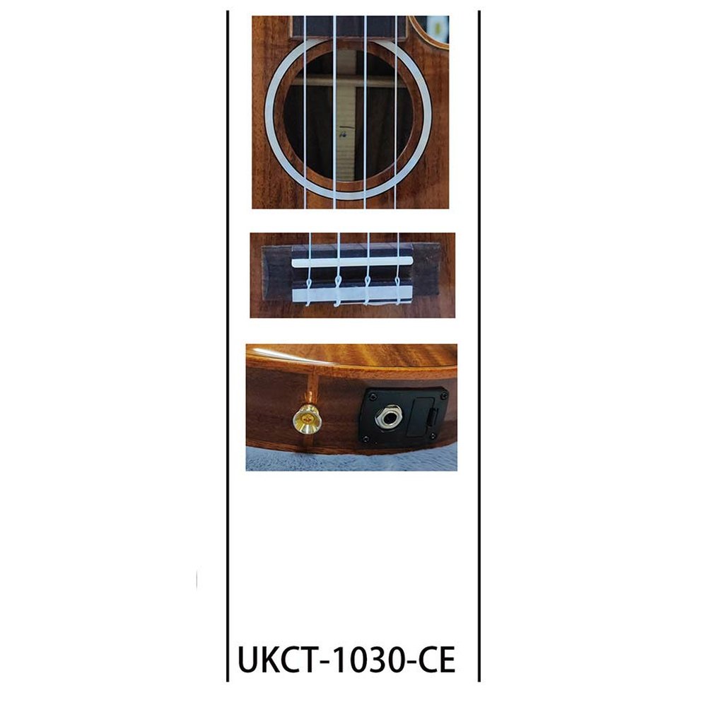 Korala UKCT-1030-CE All Solid Series Concert ukulele Semi Akoestisch