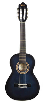 Valencia VC101BUS klassieke gitaar 1/4, linden body, esdoorn fb, hoogglans finish, sunburst blauw