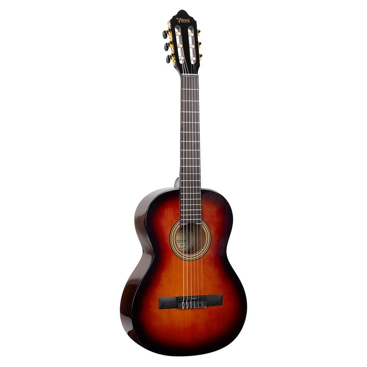 Valencia VC263CSB klassieke gitaar 3/4, sitka sparren top, mahonie zij- & achterblad, hoogglans sunburst finish