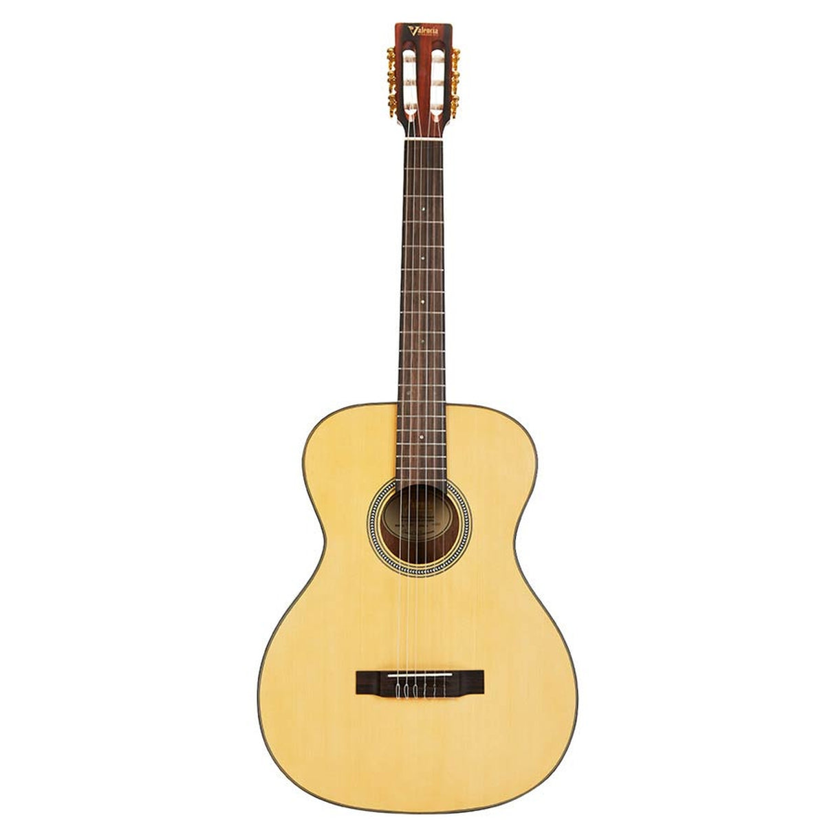 Valencia VA434 nylon snarige auditorium gitaar, sitka sparren top, nato zij- en achterblad, satin finish