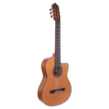 Valencia VC774TCE Slim body klassieke gitaar 4/4, massief rood ceder & mahonie, Fishman voorversterker en cutaway, naturel