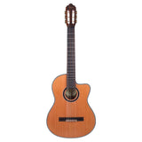 Valencia VC774TCE Slim body klassieke gitaar 4/4, massief rood ceder & mahonie, Fishman voorversterker en cutaway, naturel