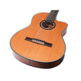 Valencia VC774TCE Slim body klassieke gitaar 4/4, massief rood ceder & mahonie, Fishman voorversterker en cutaway, naturel