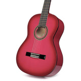 Valencia VC104PKS klassieke gitaar, linden body, esdoorn fb, hoogglans finish, sunburst roze