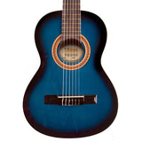 Valencia VC103BUS klassieke gitaar 3/4, linden body, esdoorn fb, hoogglans finish, sunburst blauw