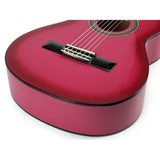 Valencia VC102PKS klassieke gitaar 1/2, linden body, esdoorn fb, hoogglans finish, sunburst roze