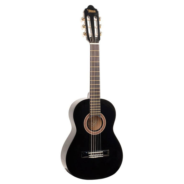 Valencia VC101BK klassieke gitaar 1/4, linden body, esdoorn fb, hoogglans finish, zwart