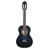 Valencia VC101BUS klassieke gitaar 1/4, linden body, esdoorn fb, hoogglans finish, sunburst blauw