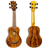 Flight DUS445 Acacia Soprano Ukulele met Gloss Acacia Body, Bone Topkam en Aquila Super Nylgut Snaren