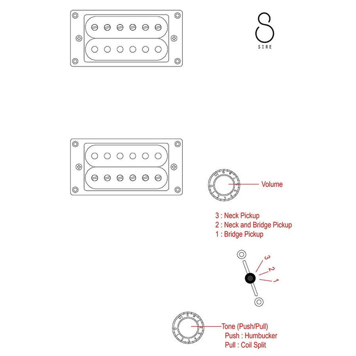 Sire Q3/AWH Larry Carlton elektrische gitaar – Q-Style, mahonie body, Antique White, HH-configuratie, coil-split, 22 frets