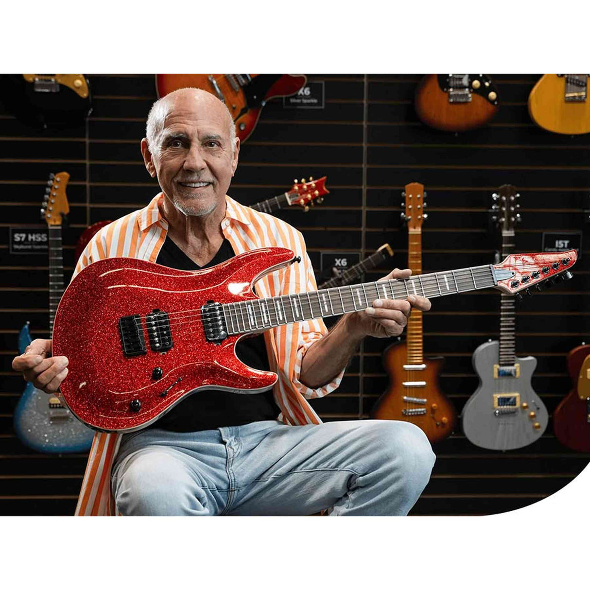 Sire Y5/RPS Larry Carlton elektrische gitaar – alder body, HH-configuratie, Red Sparkle