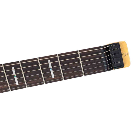 Sire X6H6/SSP elektrische gitaar – Headless, mahonie met maple top, Silver Sparkle, HH-configuratie, stainless frets, met gigbag