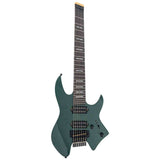 Sire X6H7/MGR elektrische gitaar – 7-snarig headless model, mahonie met maple top, Metallic Green, HH-configuratie, stainless frets, met gigbag