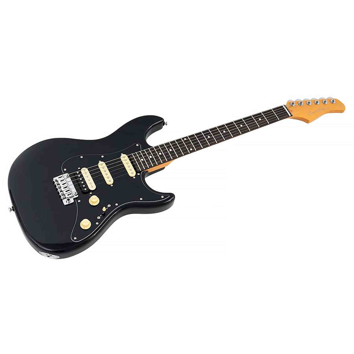 Sire S3N HSS/BK New Gen Larry Carlton elektrische gitaar – S-Style, zwart, HSS-configuratie, stainless steel frets