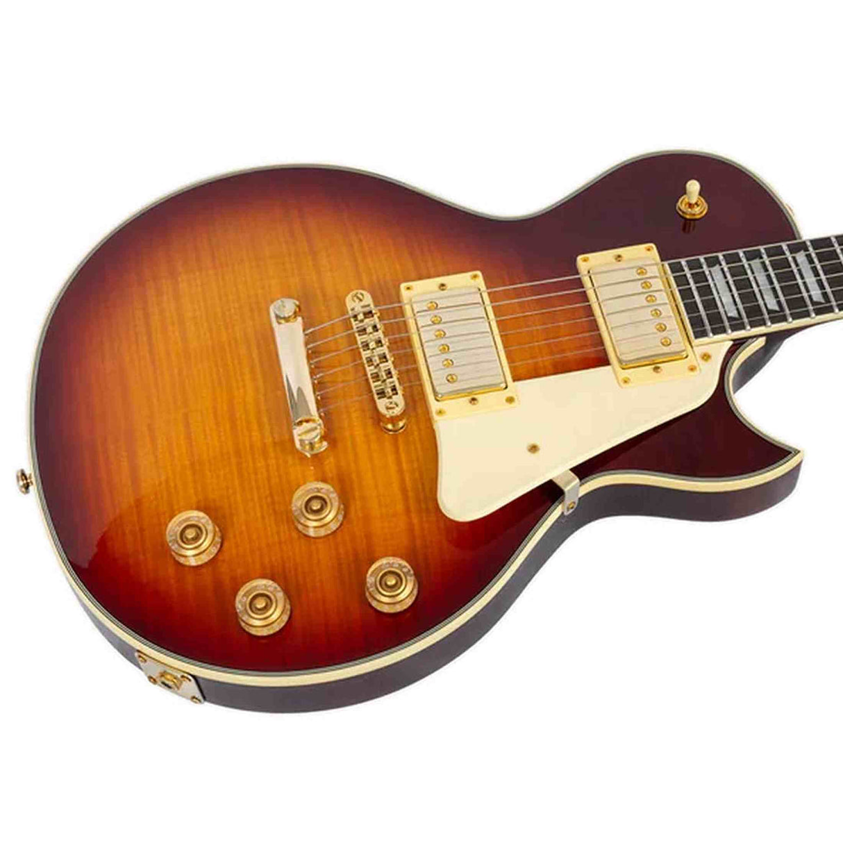 Sire L7N/TS elektrische gitaar – L-Style, mahonie met flamed maple top, Tobacco Sunburst, HH-configuratie, stainless frets, locking tuners