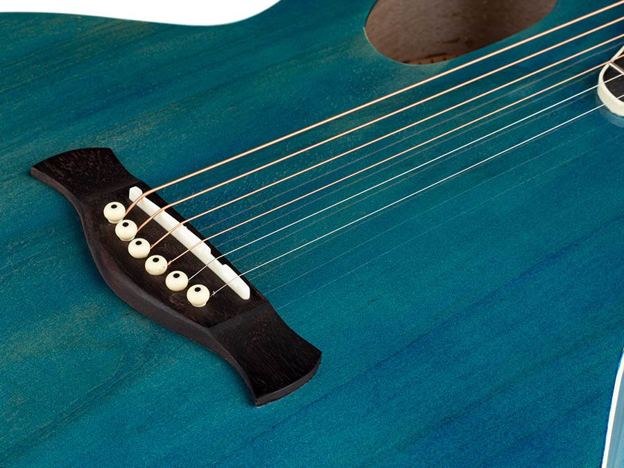 Nashville GOF-110-TBU Offset Soundhole Akoestische Gitaar Transparent Blauw