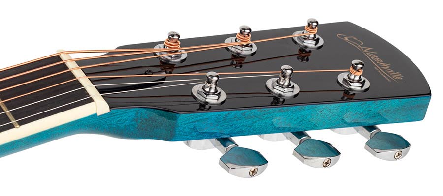Nashville GOF-110-TBU Offset Soundhole Akoestische Gitaar Transparent Blauw