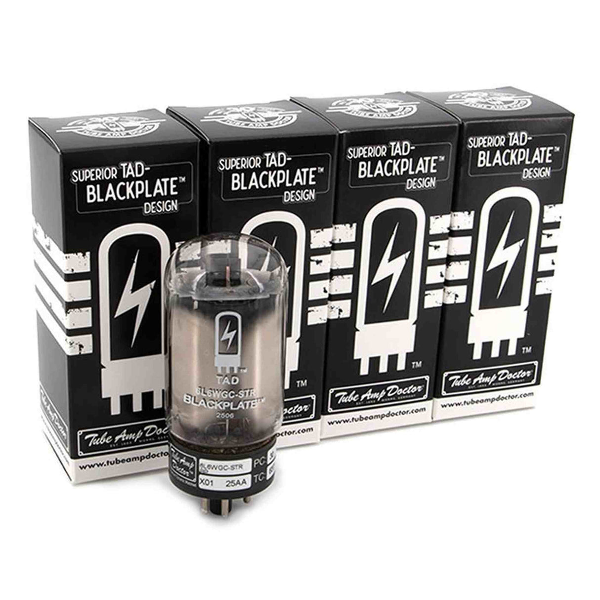 TAD 6L6WGCSTRBP 4 stuks Quartet matched 6L6WGC-STR Blackplate buizen, small-bottle, RCA-stijl