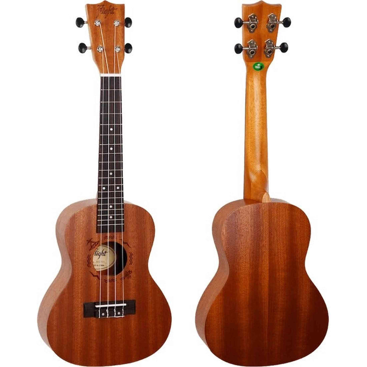 Flight NUC310 PACK Concert Ukulele met African Sapele Body, Bone Topkam, Tuner, Lesboek en Gigbag