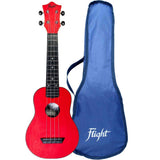 Flight TUS-35 RD Soprano Ukulele Rood met Linden Top, ABS Body en Aquila Snaren