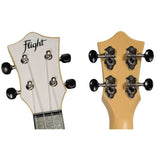 Flight TUS-35 WH Soprano Ukulele Wit met Linden Top, ABS Body en Aquila Snaren
