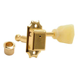 Kluson M3NLG Stemmechanieken voor gitaar "No Line", 3x links + 3x rechts met tulip knoppen, goud