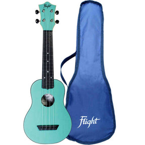 Flight TUS-35 LB Soprano Ukulele Lichtblauw met Linden Top, ABS Body en Aquila Snaren