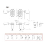 Gotoh GTH12978 SD90 stemmechanieken met Magnum Lock and SL knoppen, 3L3R, nikkel