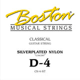 Boston CN-4-NT D-4 snaar for classic guitar, silverplated wound nylon, normal tension