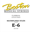 Boston CN-6-HT E-6 snaar for classic guitar, silverplated wound nylon, hard tension