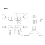 Gotoh GTH15345 SG381 stemmechanieken (posts 3xL 3xXL) met Magnum Lock Trad and 07 knoppen, 6R, chroom