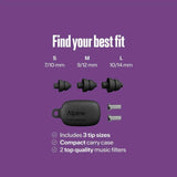 Alpine ALP-PP/PRO-BK PartyPlug Pro Oordoppen Zwart met Muziekfilter en 3 Maten