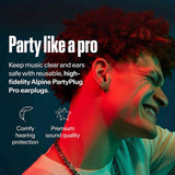 Alpine ALP-PP/PRO-BK PartyPlug Pro Oordoppen Zwart met Muziekfilter en 3 Maten