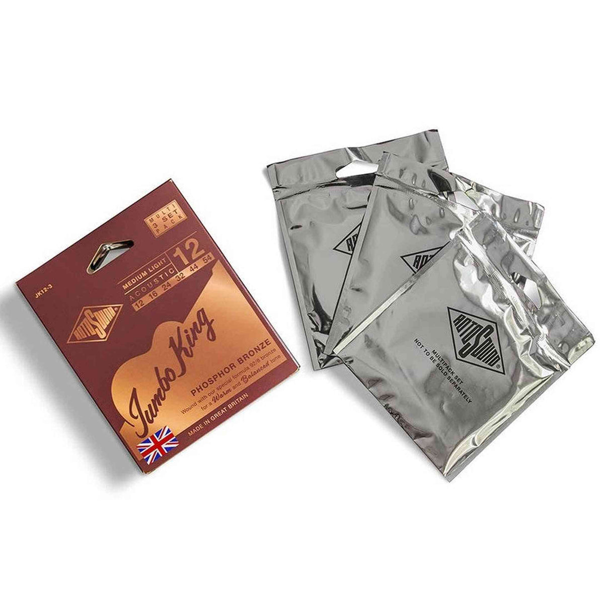 Rotosound JK12-3 Jumbo King 3-Pack Snarensets Akoestisch 012–054 – Phosphor Bronze