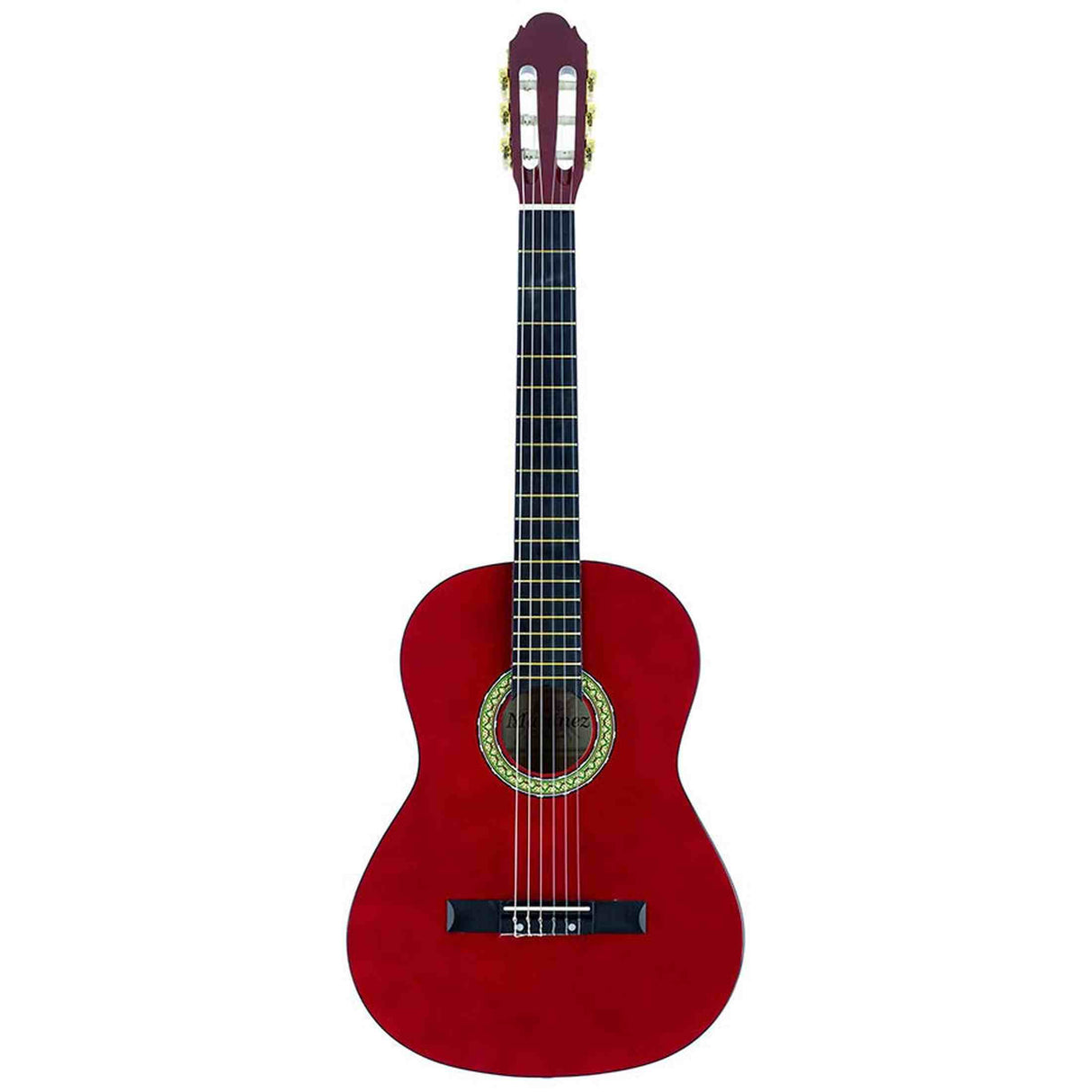 A. Martinez MTC-080/R 4/4 klassieke gitaar dark red met standaard, tas en tuner