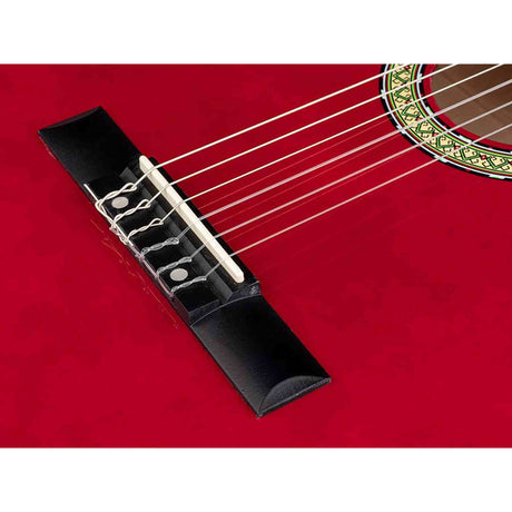 A. Martinez MTC-083/R 3/4 klassieke gitaar dark red transparent met truss rod