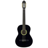 A. Martinez MTC-083/B 3/4 klassieke gitaar zwart linden body met truss rod