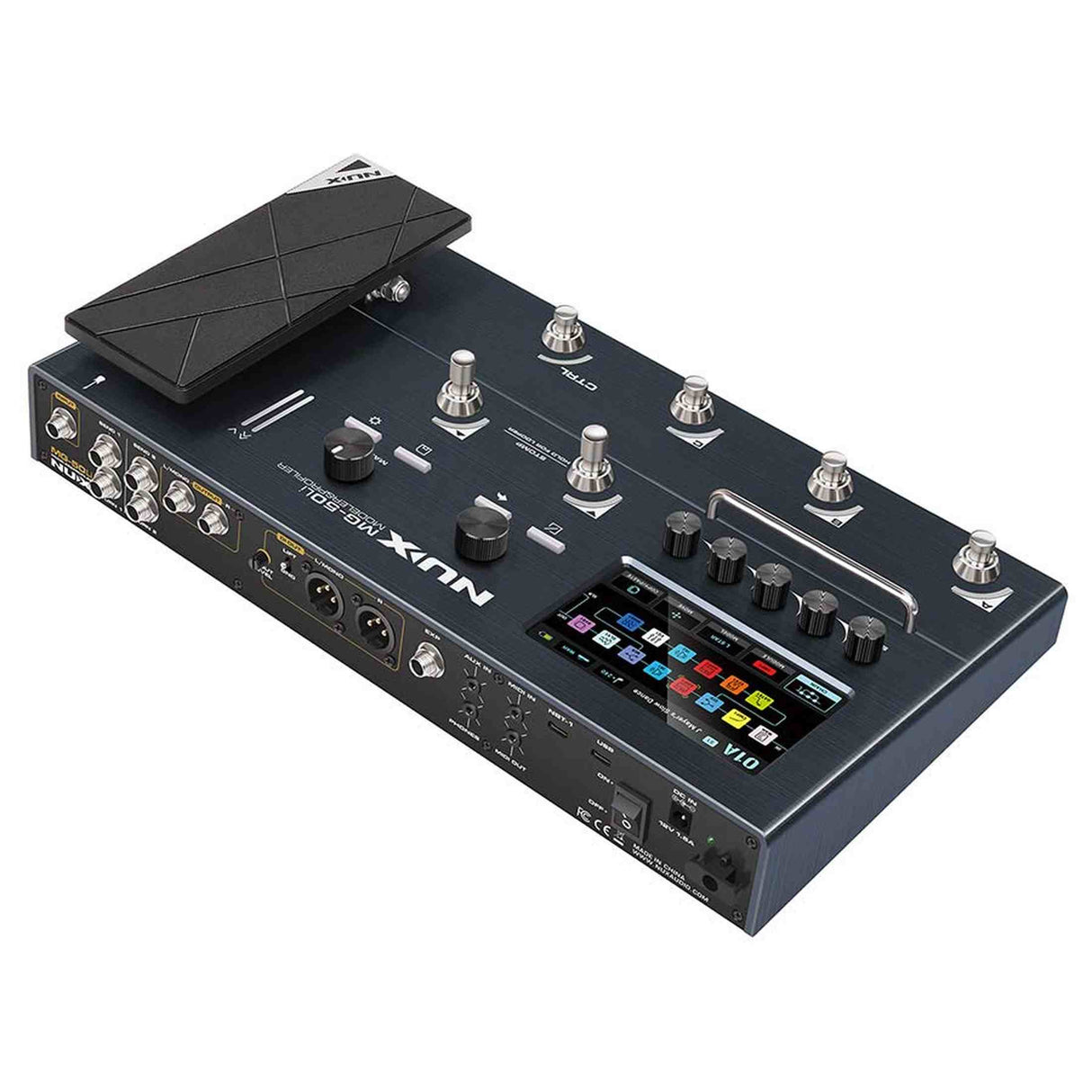 NUX MG-50Li DB Multi-Effects Processor met Amp Modeler, Profiler, Battery, USB Audio en Draagtas, Donkerblauw