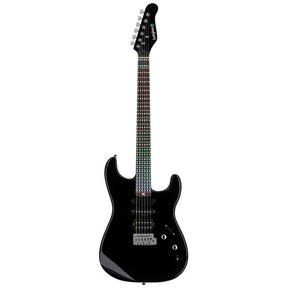 Litejam RGB24/BK elektrische gitaar – 24 frets, 144 RGB LED’s, HSH-configuratie, met gigbag, zwart