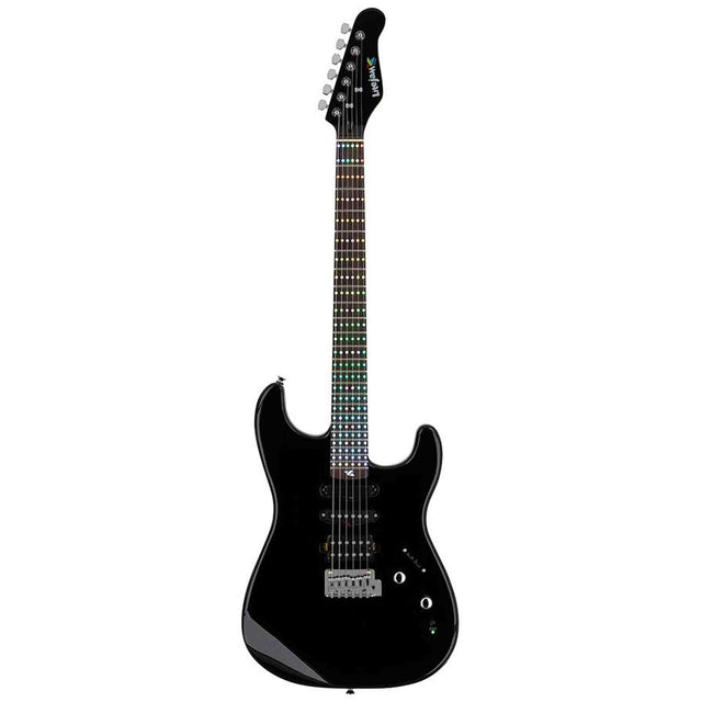 Litejam RGB24/BK elektrische gitaar – 24 frets, 144 RGB LED’s, HSH-configuratie, met gigbag, zwart