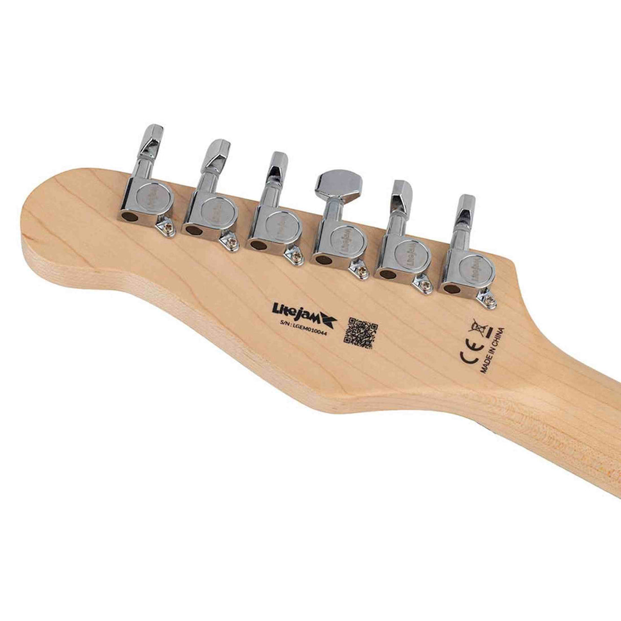 Litejam RGB24/BK elektrische gitaar – 24 frets, 144 RGB LED’s, HSH-configuratie, met gigbag, zwart