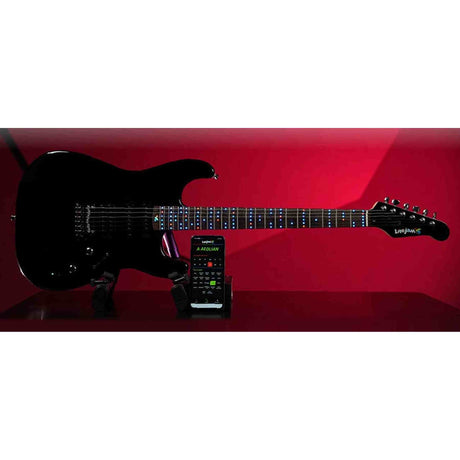 Litejam RGB24/BK elektrische gitaar – 24 frets, 144 RGB LED’s, HSH-configuratie, met gigbag, zwart