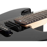 Litejam RGB24/BK elektrische gitaar – 24 frets, 144 RGB LED’s, HSH-configuratie, met gigbag, zwart