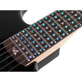 Litejam RGB24/BK elektrische gitaar – 24 frets, 144 RGB LED’s, HSH-configuratie, met gigbag, zwart
