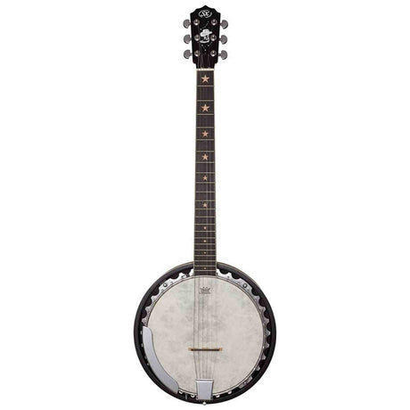 SX BJ566 6-Snarige Gitaarbanjo 11 Inch Aluminium Rim met Remo Fiberskyn Vel en Gigbag