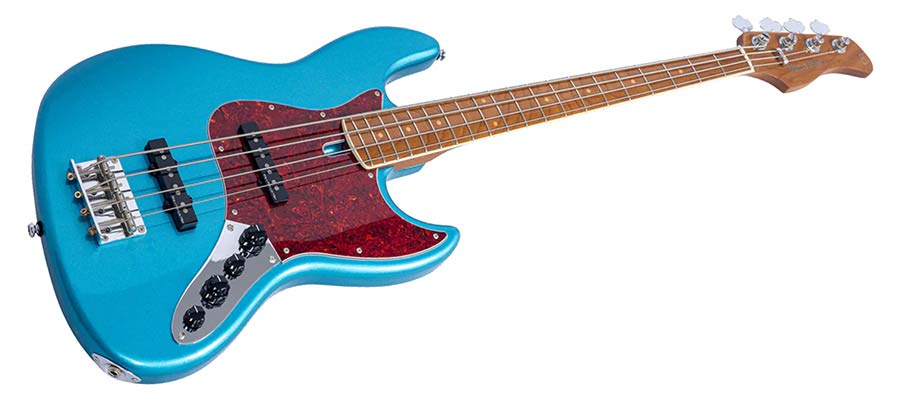 Sire V7VN A4/TP Marcus Miller 4-snarige Actieve Vintage Basgitaar Tide Pool met Elzen Body en Heritage-3 Preamp