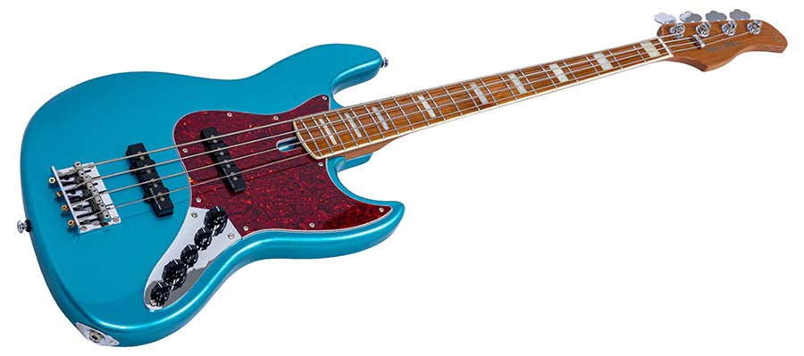 Sire V7N A4/TP Marcus Miller 4-snarige Actieve Basgitaar Tide Pool met Elzen Body en Heritage-3 Preamp