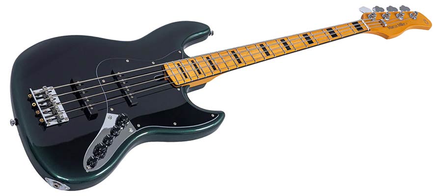 Sire V7N A4/DF Marcus Miller 4-snarige Actieve Basgitaar Dark Forest met Elzen Body en Heritage-3 Preamp