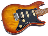 Sire S7S HSS/AB Larry Carlton S-Style Elektrische Gitaar Amber Burst met Swamp Ash Top en Locking Tuners
